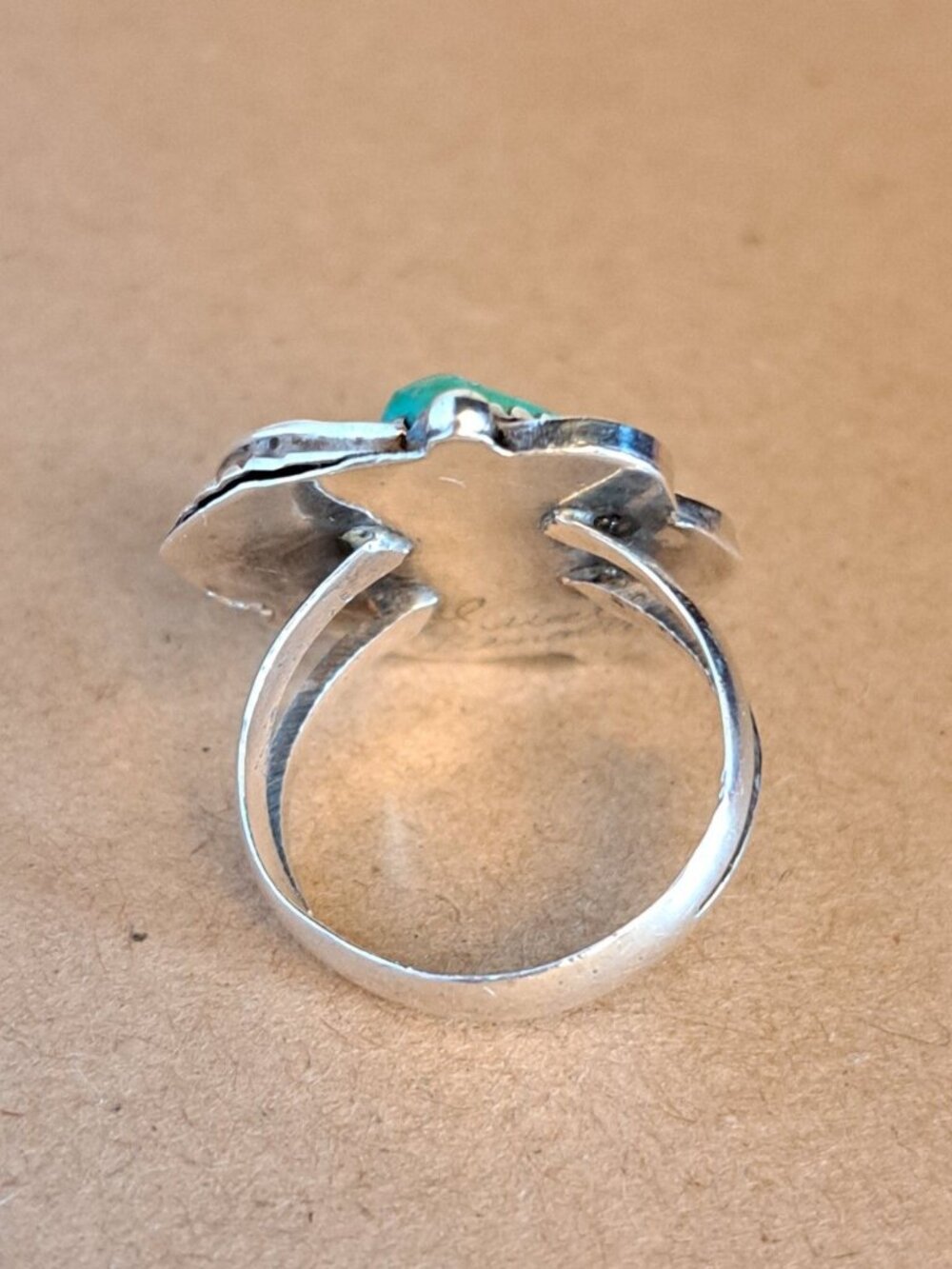Vintage Navajo Signed Susie Benally Sterling Silver 925 Turquoise Ring Size 6.25 - Picture 4 of 7